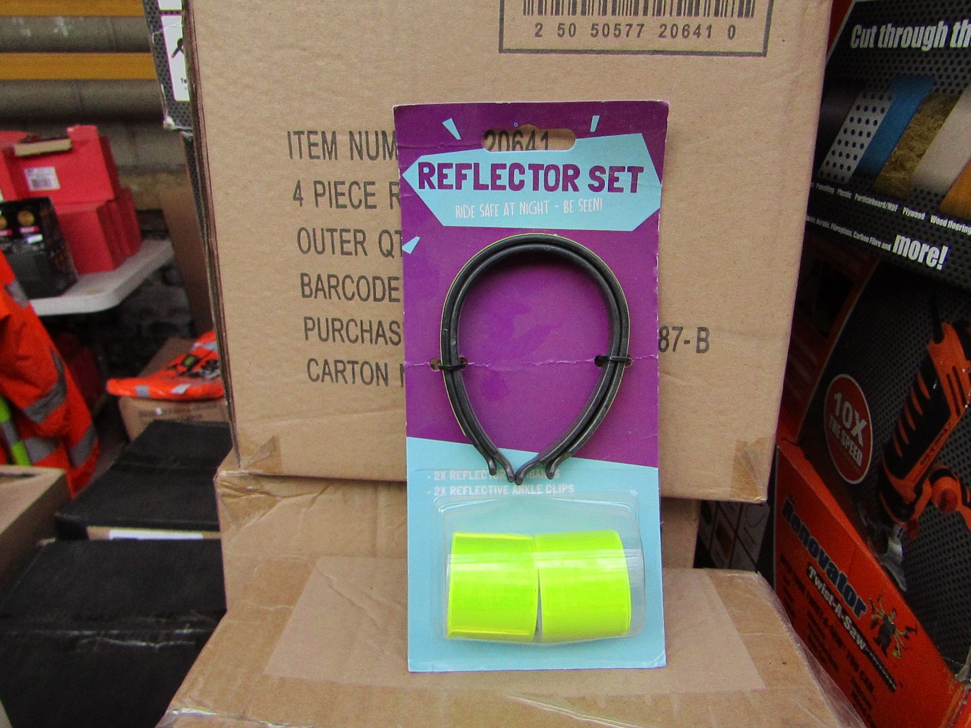 Box of 6x 4piece cycle reflector sets, new