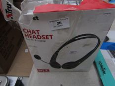 Trust chat headset, unchecked and boxed.