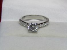 Stunning 1ct Moissanite Stone Engagement or Special Occasion Ring Set in 18ct White Gold RRP £1495