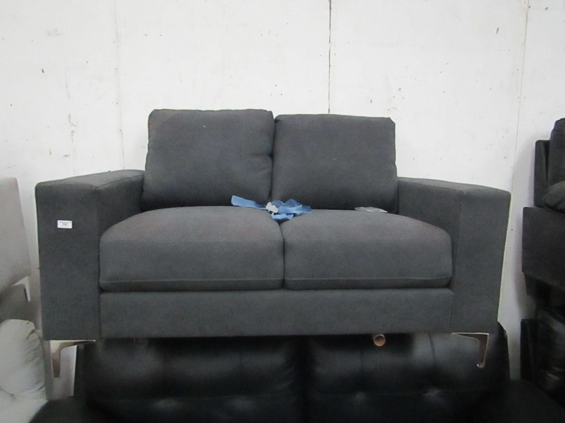 | 1X | 2 SEATER FABRIC SOFA | THIS ITEM IS A RETURN AND MAY HAVE DAMAGE, MARKS, NEED CLEANING, BE