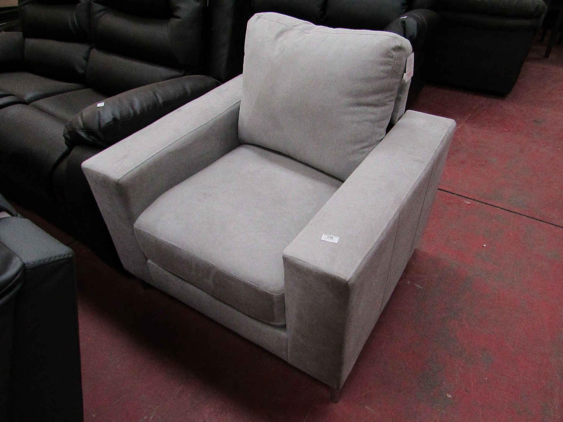 | 1X | FABRIC ARMCHAIR | THIS ITEM IS A RETURN AND MAY HAVE DAMAGE, MARKS, NEED CLEANING, BE MISSING