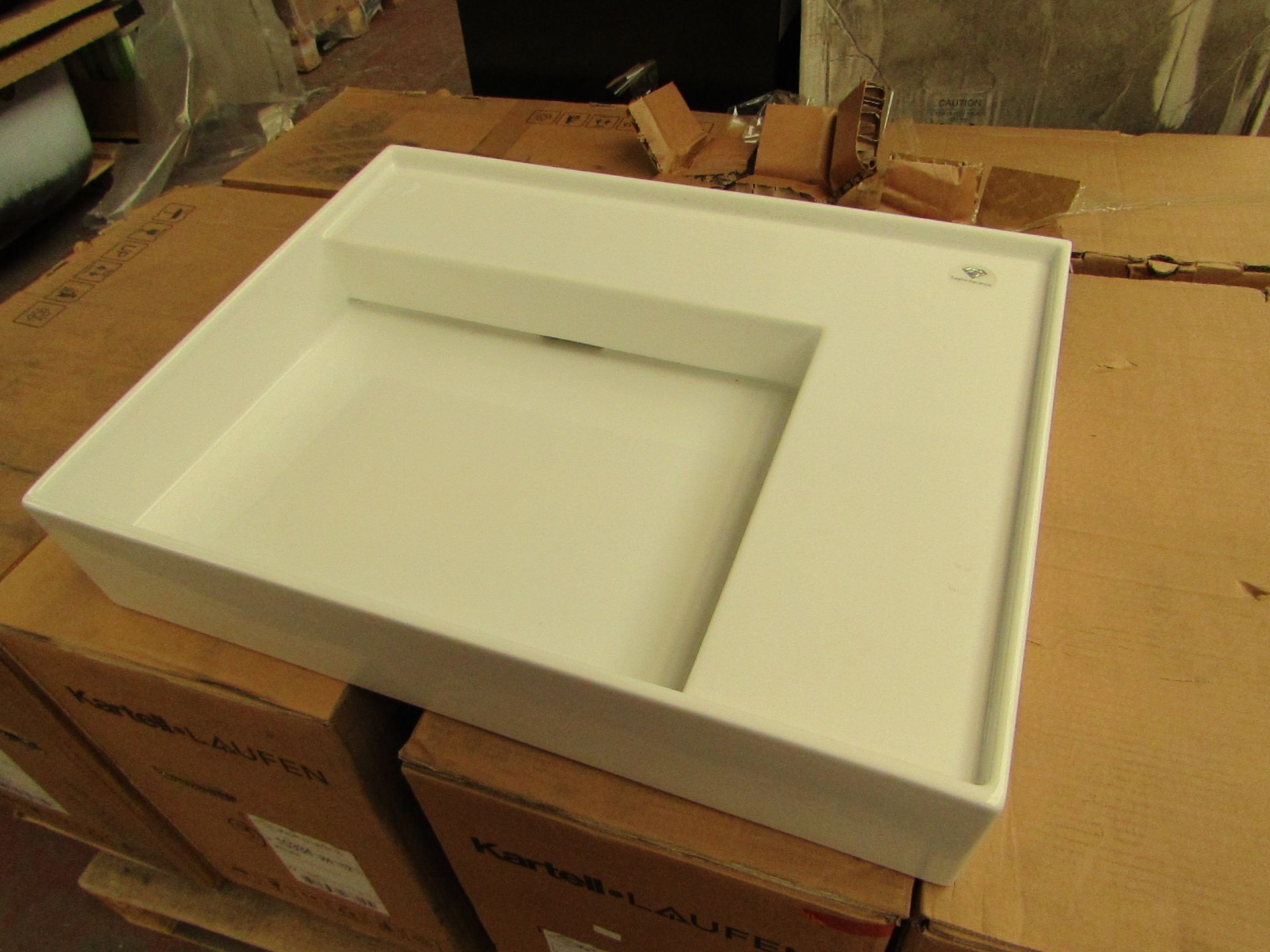 Kartell by Laufen 600mm square countertop basin, new and boxed.