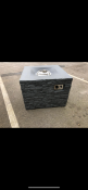 1x Concrete resin gas firepit around 80cm square cube size with storage for gas bottle inside