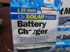 Streetwize - 12v Solar trickle - Battery charger - Untested & Boxed.