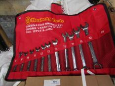 Heshang Tools 12 Piece chrome vanadium steel combination spanner set, new in carry roll.