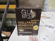 Box of 20x 200g packets of Glamour Effect extra strong Universal wall paper adhesive, new