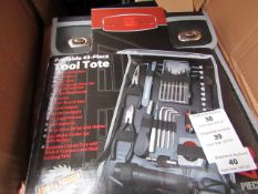 Unistar 45 piece portable tote tool set, new