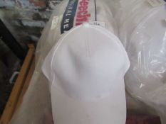 6x Beechfiled white unbranded caps, new