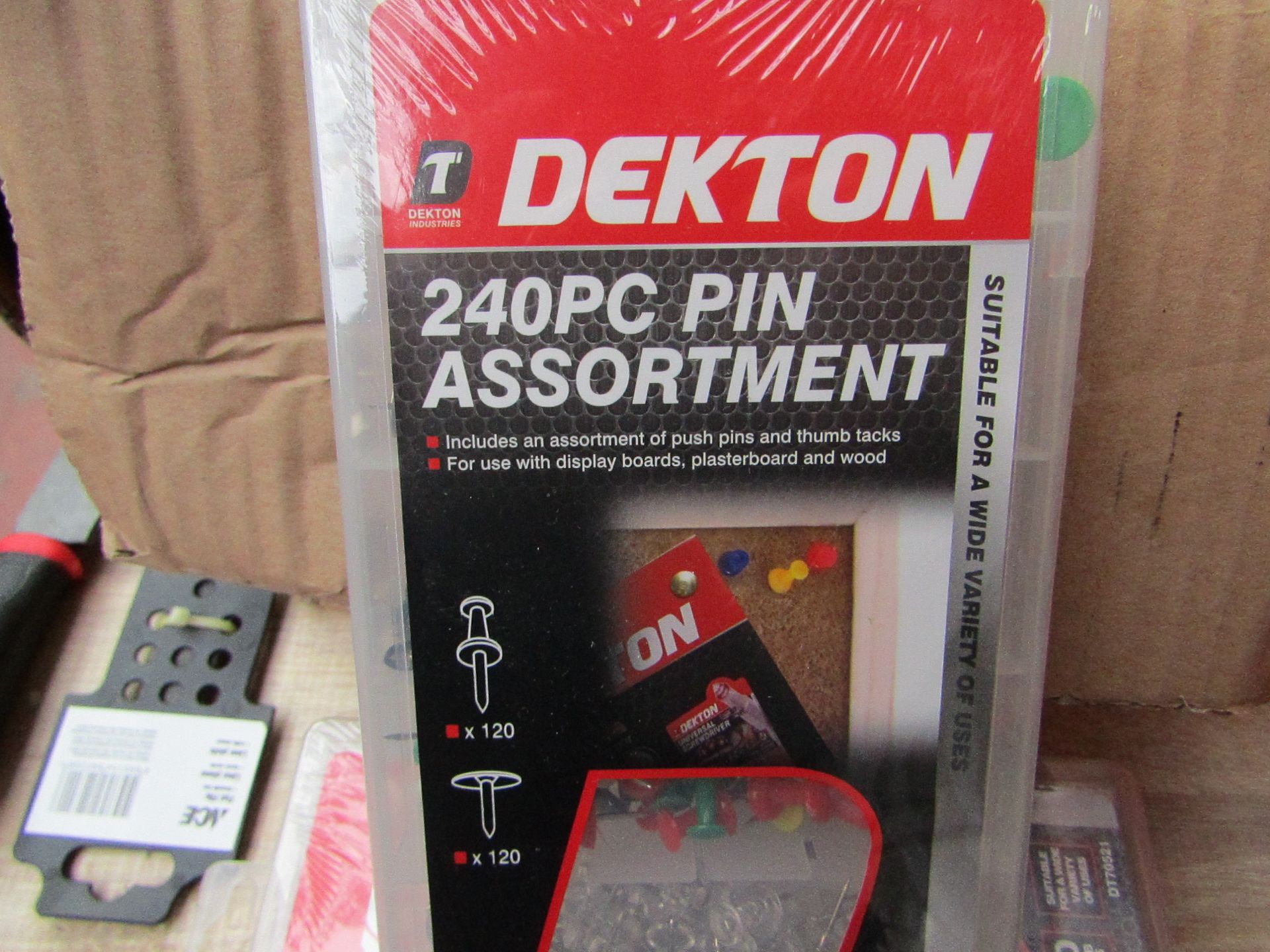 2x Dekton 240 piece pin assortment, new