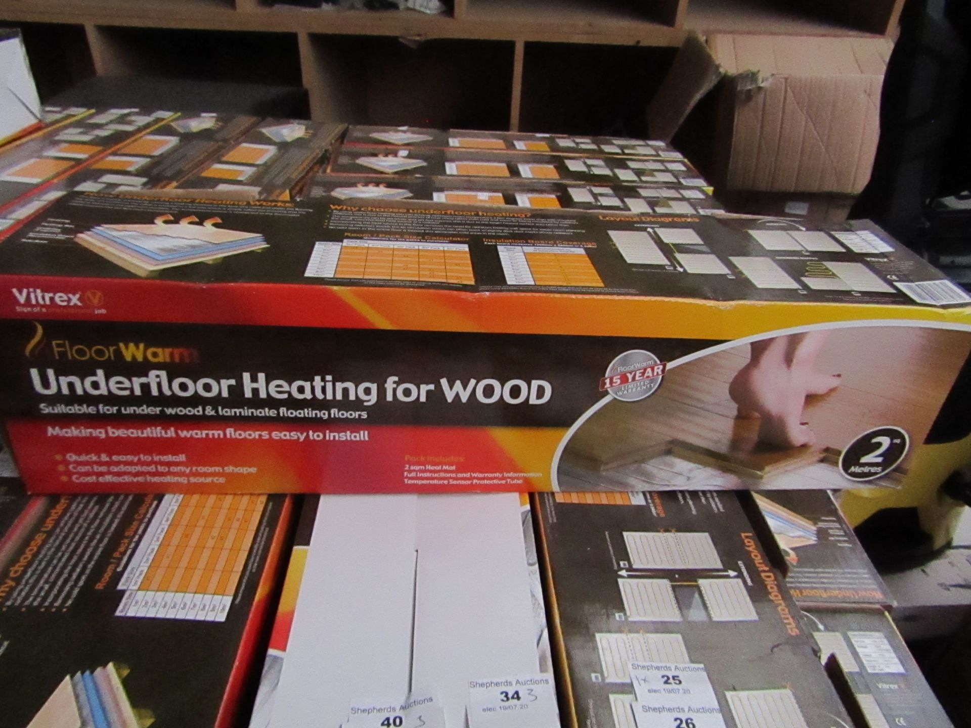 3 X Vitrex Floor Warm 2m2 underfloor heating for wood, new and boxed.