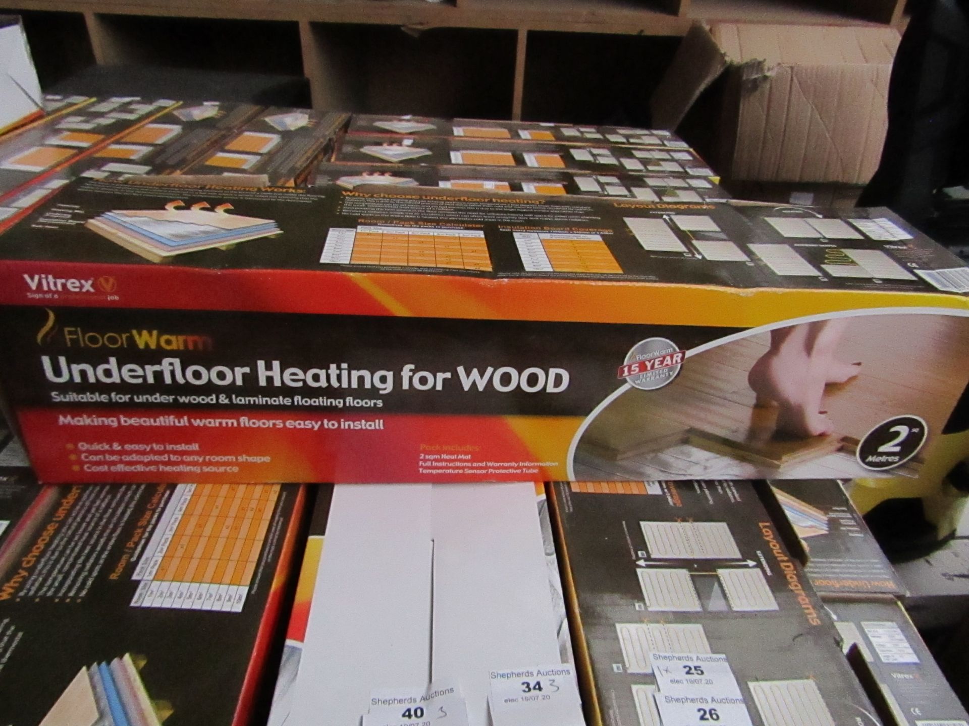 3 X Vitrex Floor Warm 2m2 underfloor heating for wood, new and boxed.