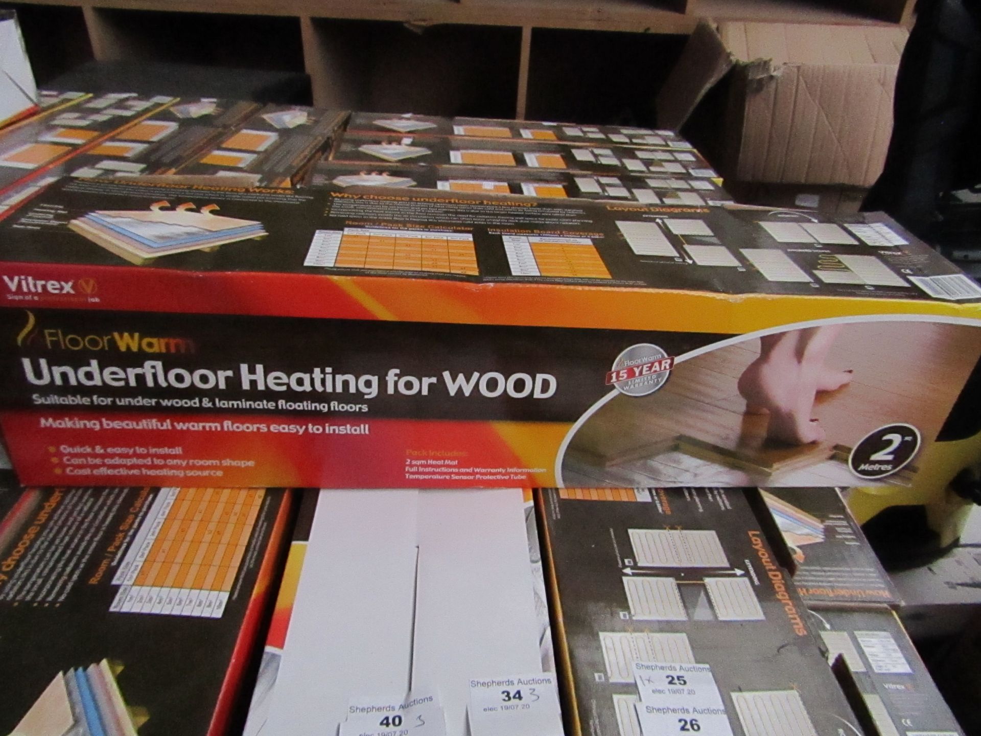 3 X Vitrex Floor Warm 2m2 underfloor heating for wood, new and boxed.