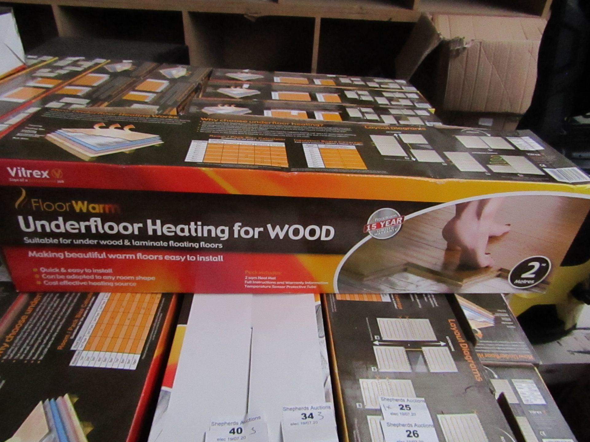 3 X Vitrex Floor Warm 2m2 underfloor heating for wood, new and boxed.