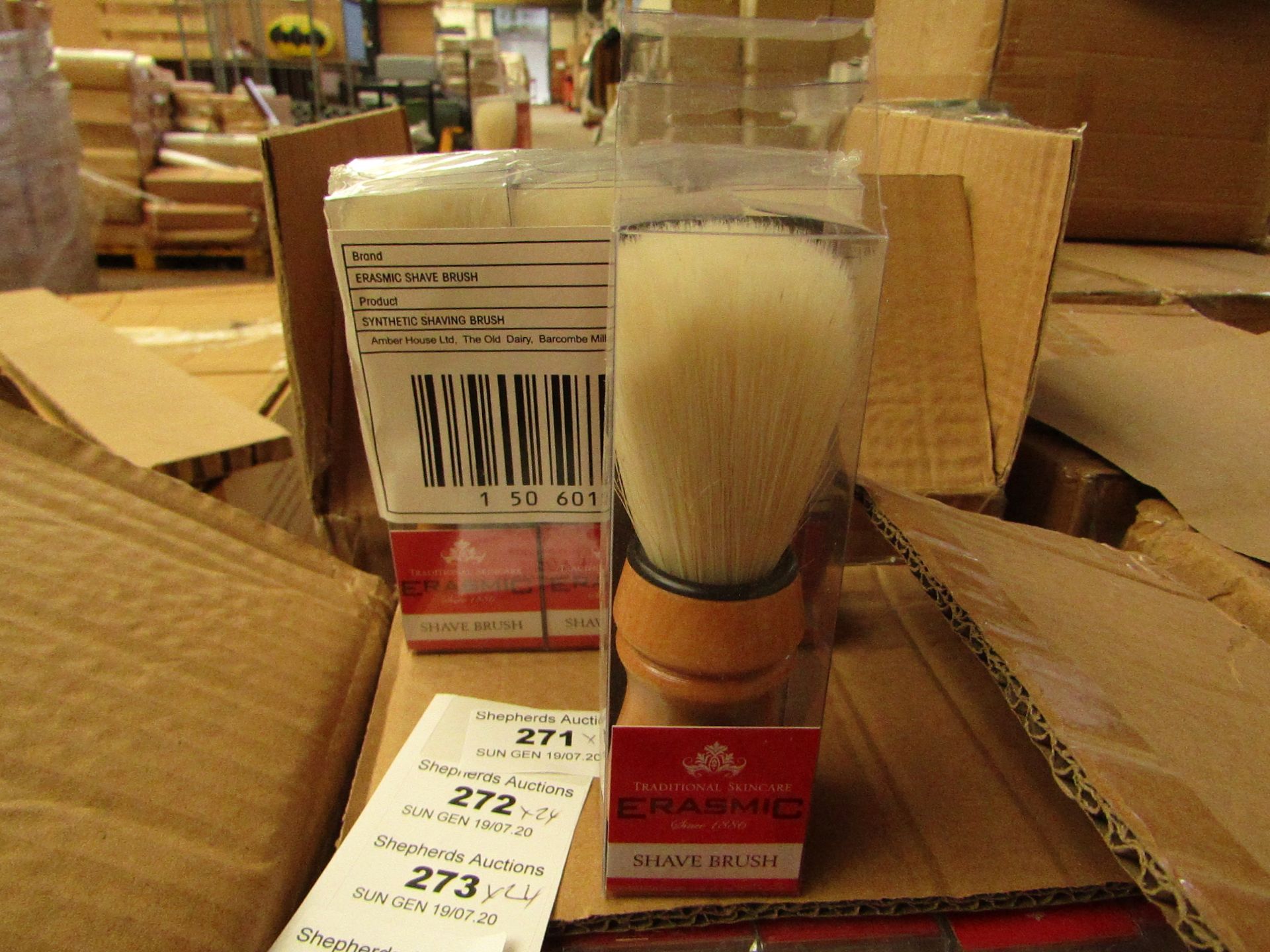 24 x Erasmic Shaving Brushes. New & Packaged