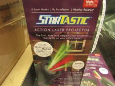 | 1X | STARTASTIC ACTION LASER PROJECTOR WITH 6 LASER MODES | NEW AND BOXED | SKU C5060191465304 |