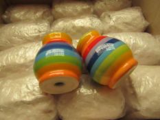 4x Sets of 2 - Rainbow Salt & Pepper Shakers - Packaged.