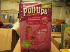 3 Packs of 12 Huggies Pull Ups For night Time. 11kg - 18kg. New & packaged