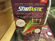 | 1X | STARTASTIC ACTION LASER PROJECTOR WITH 6 LASER MODES | NEW AND BOXED | SKU C5060191465304 |