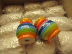 4 x Sets of Rainbow Salt & Pepper Shakers - Packaged.