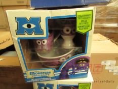 Box of 8 x Monsters University Breakfast Sets. Incl Cup, Bowl & Egg Cup. Unused & Boxed