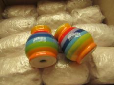 4 x Sets of Rainbow Salt & Pepper Shakers - Packaged.