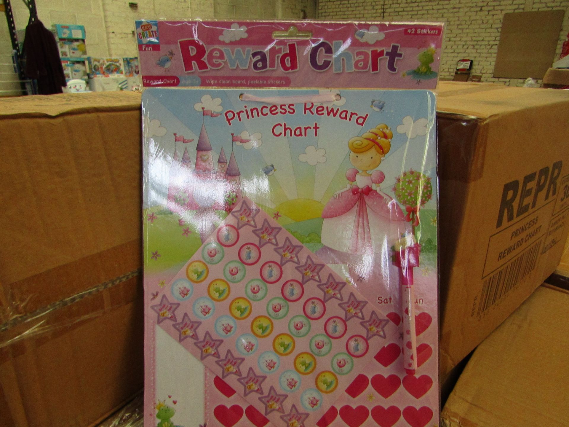 Box of 36 Princess Reward Charts. New & Packaged