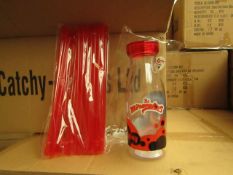 Box of 24 500ml Milk Bottles with Straws. New & Packaged