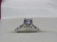 Stunning 1ct Moissanite Stone Engagement or Special Occasion Ring Set in 18ct White Gold RRP £1495