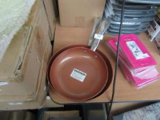 2 x Copper Chef Frying Pans. Unused