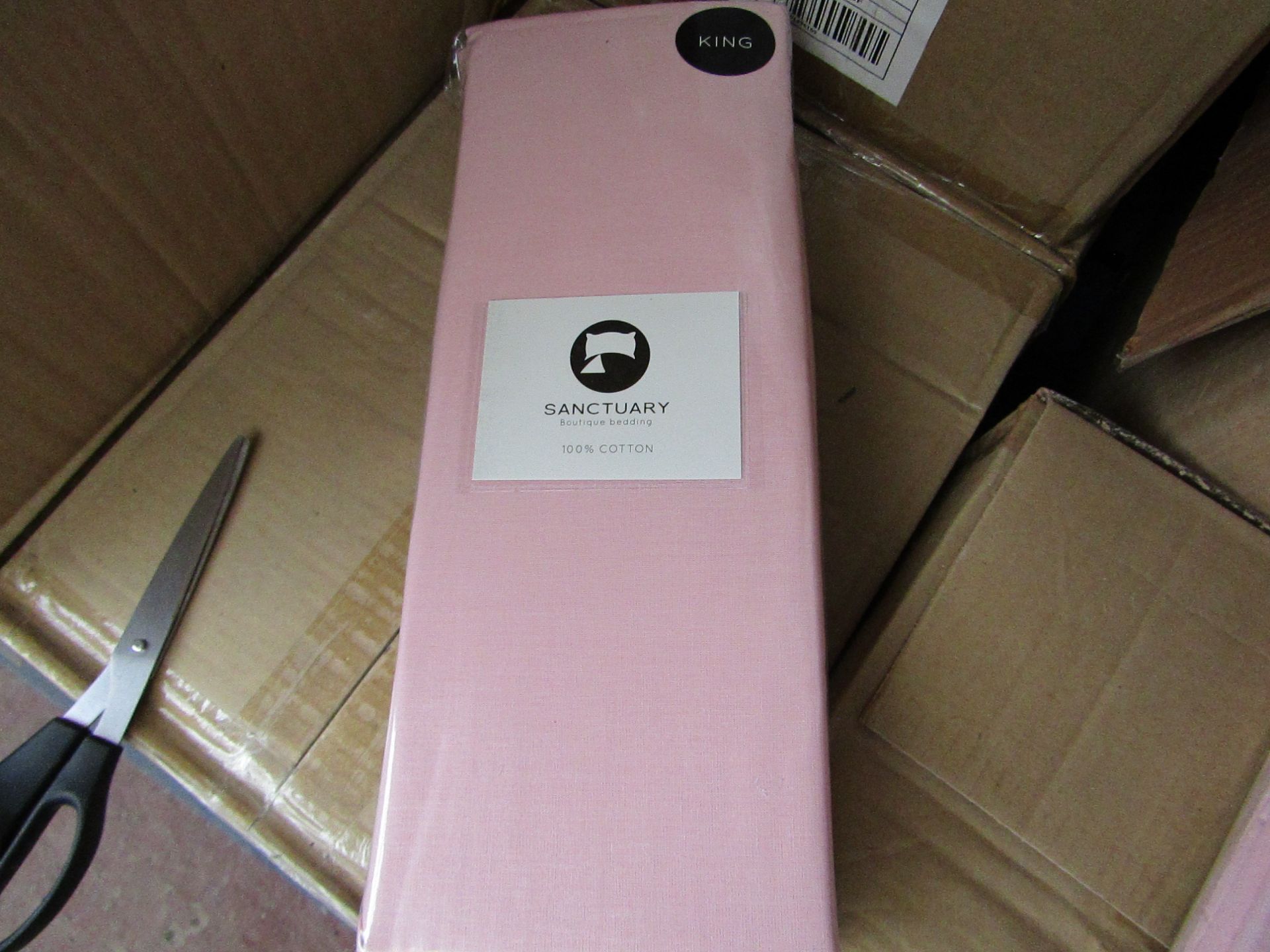 Sanctuary Fitted Sheet With Deep Box King Size Blush 100 % Cotton New & Packaged