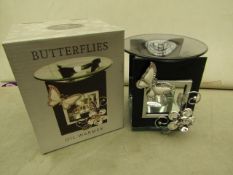 Butterflies Oil Warmer. 5" Tall.New & Boxed.
