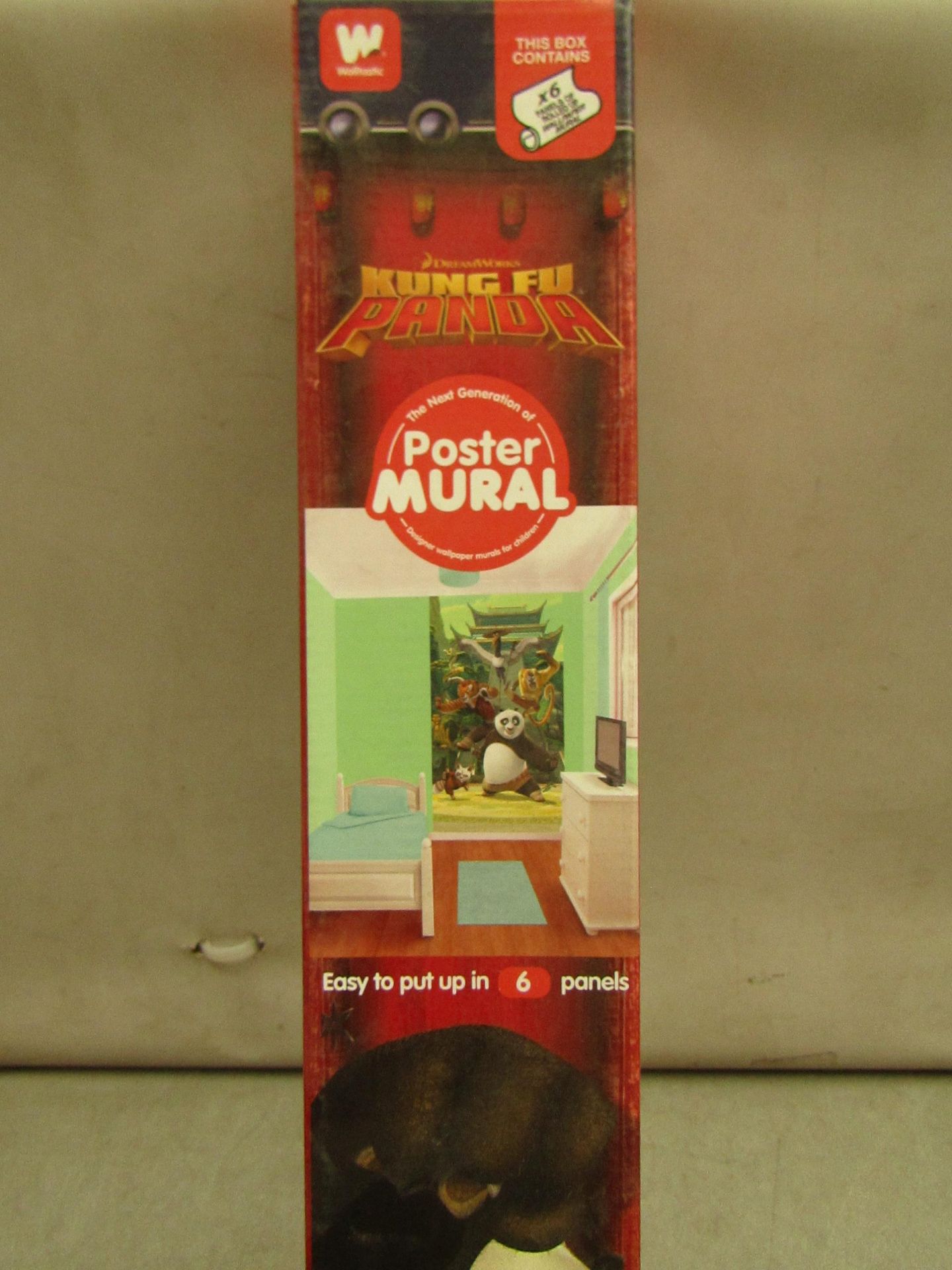 Walltastic Kung Fu Panda Poster Mural. Easy to Put up in 6 Panels. Overall Size 8ft x 5ft. New &