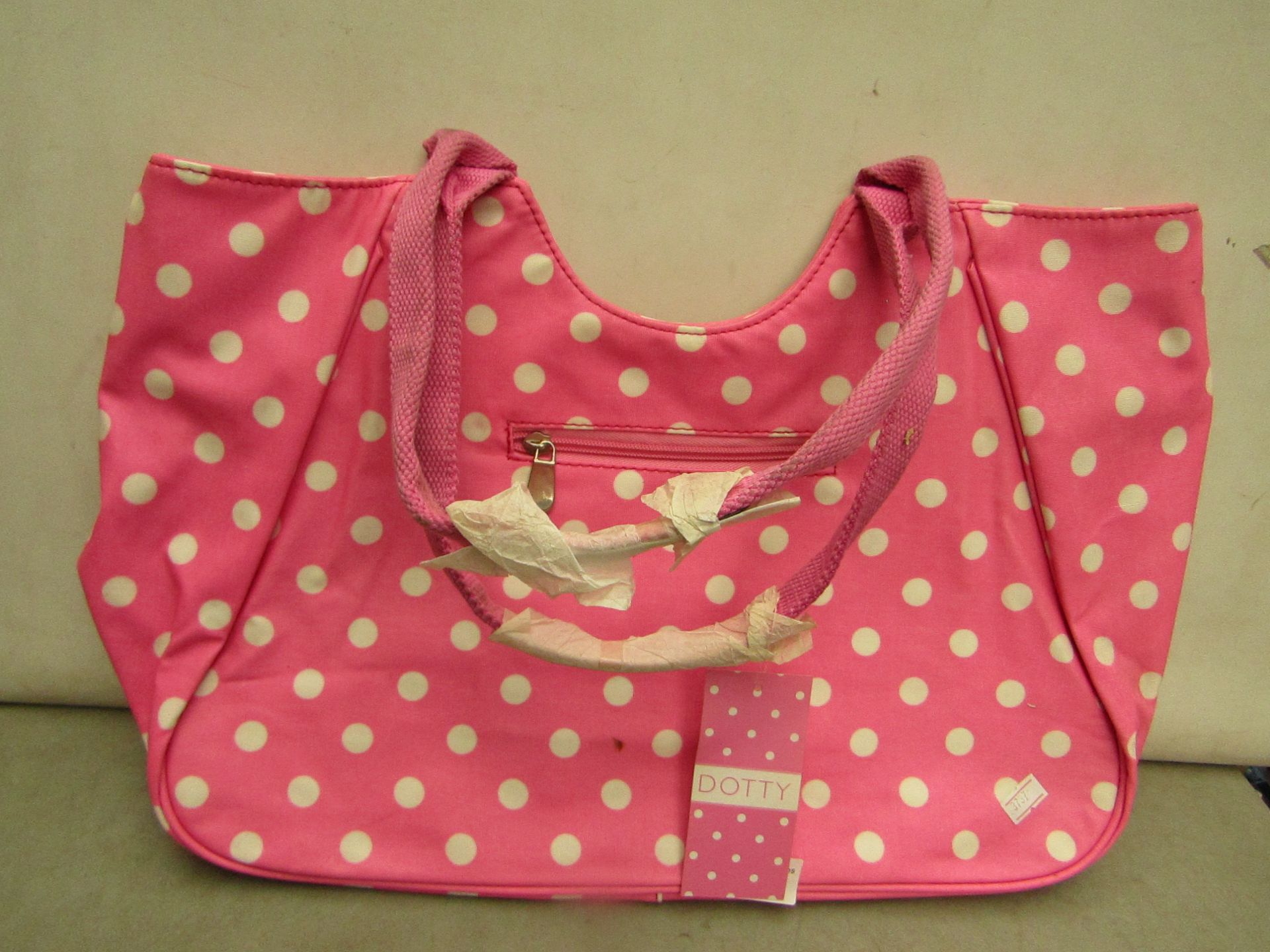 Ladies Pink Dotty Shopping Bag. New