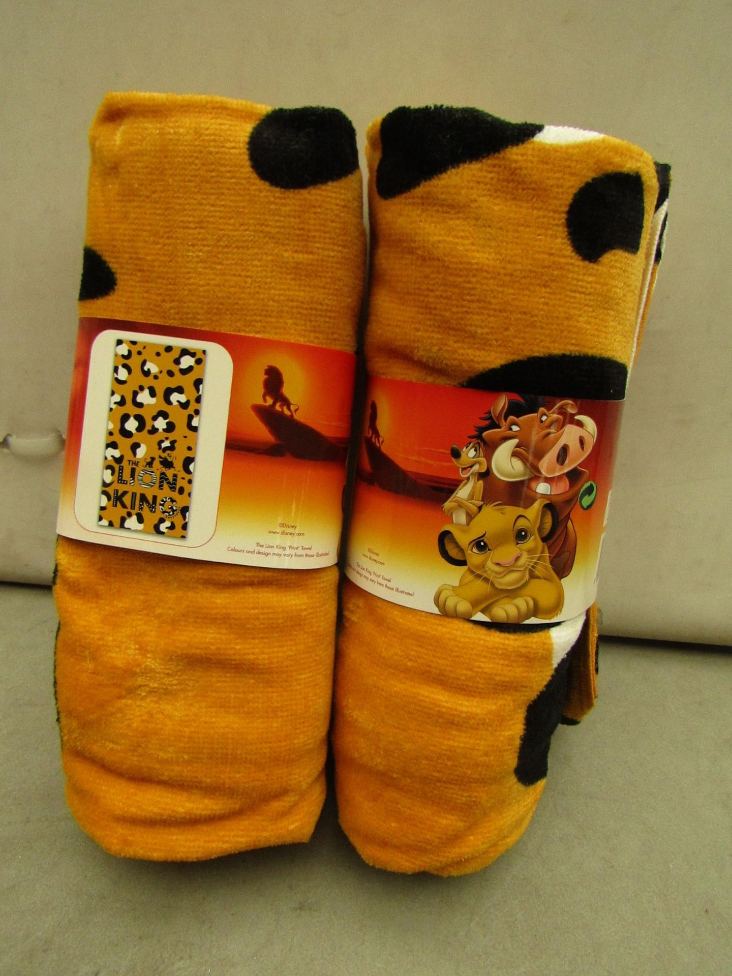 The Lion King Printed Towel. 70cm x 140cm. New with tags