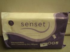2x Senset - Maceratable Skin Cleansing Dry Wipes (75 Per pack) - Packaged.