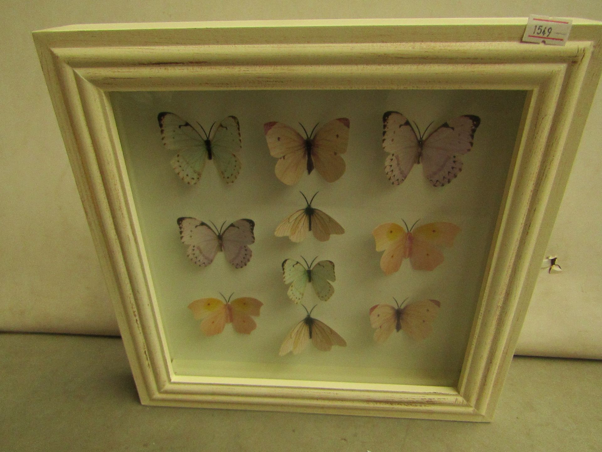 Butterfly Picture - 30cmx30cm - Good Condition.