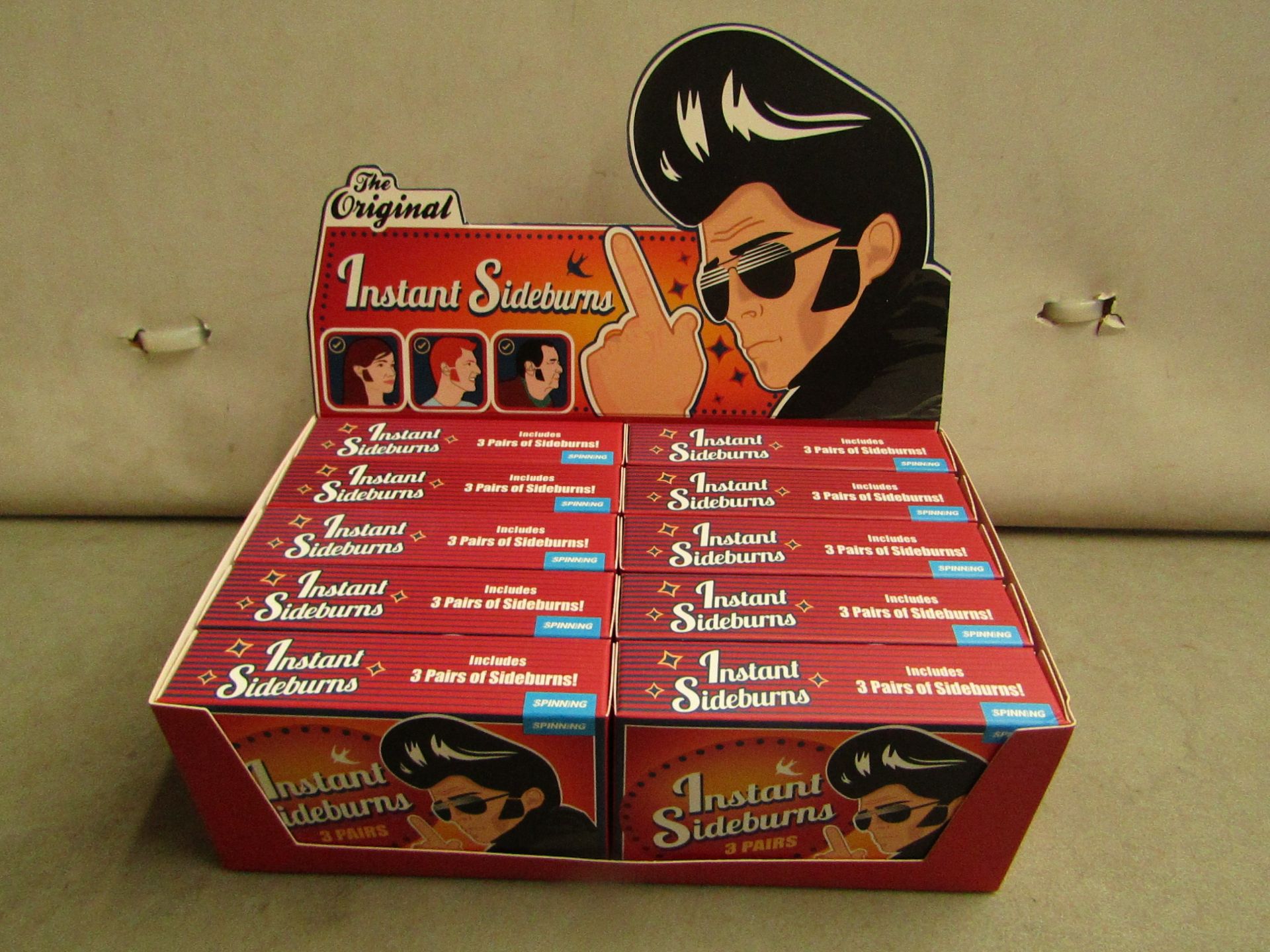 Box of 10x Instant Side-Burns - New & Boxed.