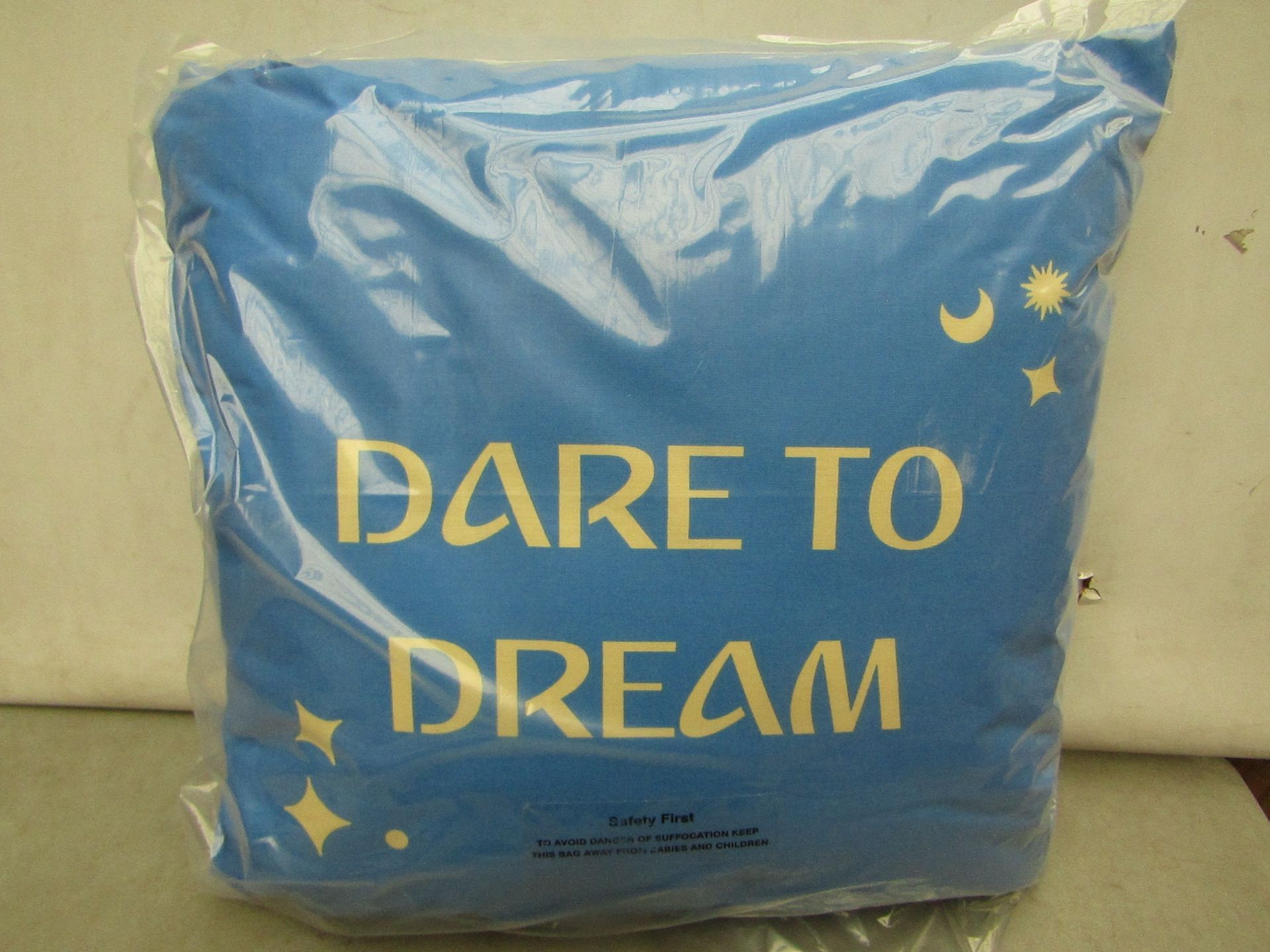 2 x 'Dare To Dream' Square Cushions. New & Packaged