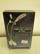 5 x USB LED Light & Fans. New & Boxed
