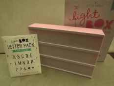 Pink Light Box with 85 Letter Pack. New but Untested. No Power Cables but are Battery Operated