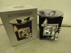 Butterflies Oil Warmer. 5" Tall.New & Boxed.