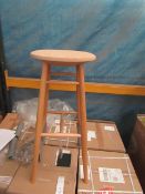 | 1X | DRIFTED BAR STOOL BY LARS BELLER FJETLAND, CORK SEAT AND WOODEN LEGS | UNCHECKED (NO