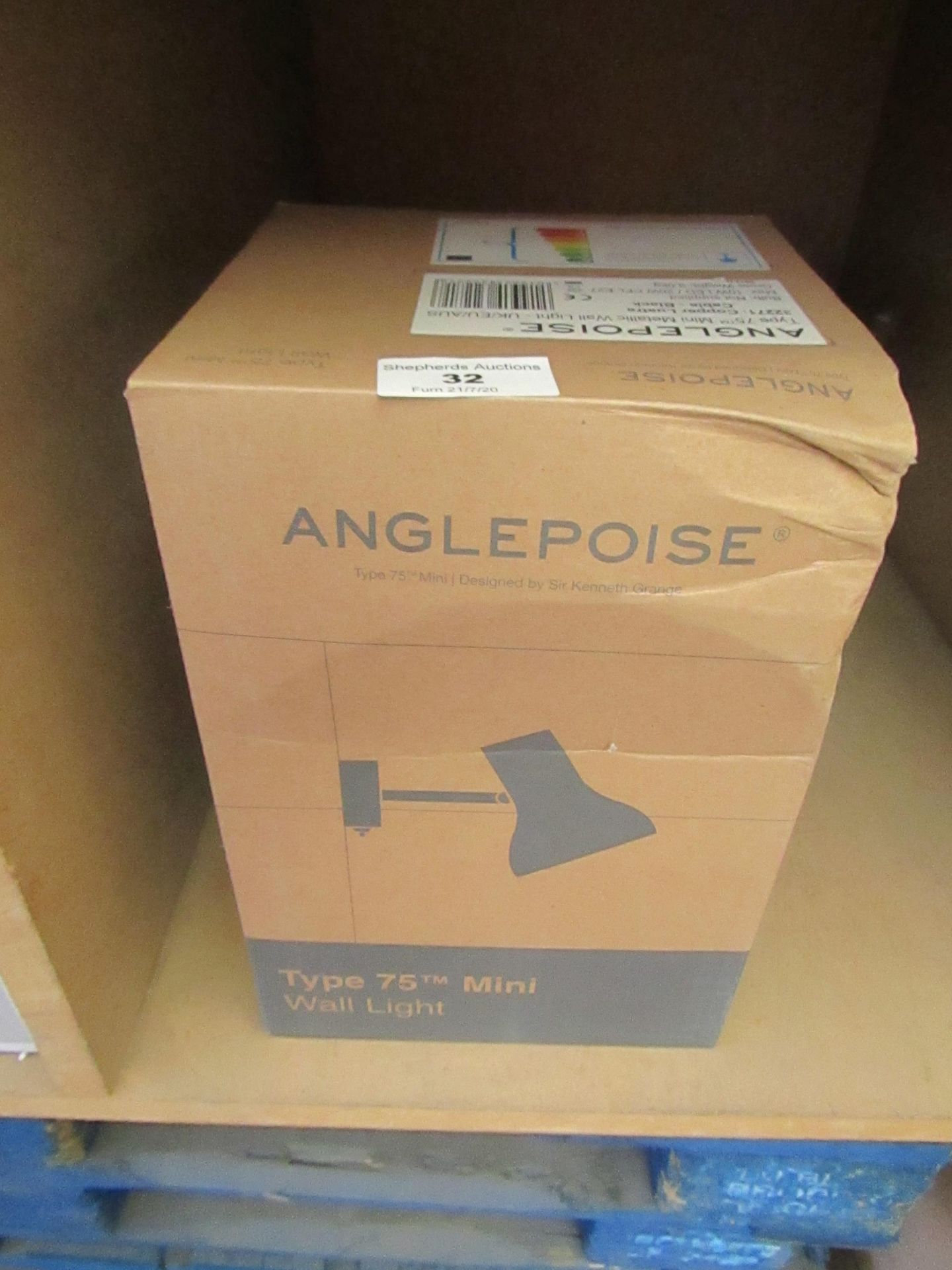 | 1X ANGLE POISE DESIGNED BY SIR KENNETH GRANGE TYPE 75 MINI WALL LIGHT | NEW AND BOXED | RRP £115 |