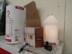 | 1X | FATBOY LAMPIE-ON RECHARGEABLE LANTERN STYLE LIGHT WITH INTERCHANGABLE DECORATIVE SLEEVES |