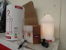 | 1X | FATBOY LAMPIE-ON RECHARGEABLE LANTERN STYLE LIGHT WITH INTERCHANGABLE DECORATIVE SLEEVES |