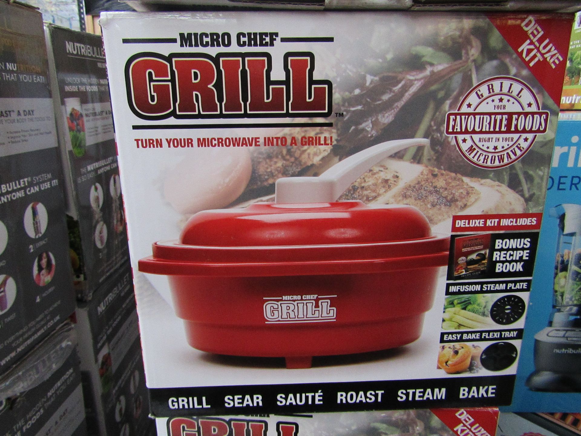 |6 X | MICRO CHEF GRILLS DELUXE KIT | UNCHECKED RETURNS | NO ONLINE RESALE | REF-AKW104 | RRP £29.99