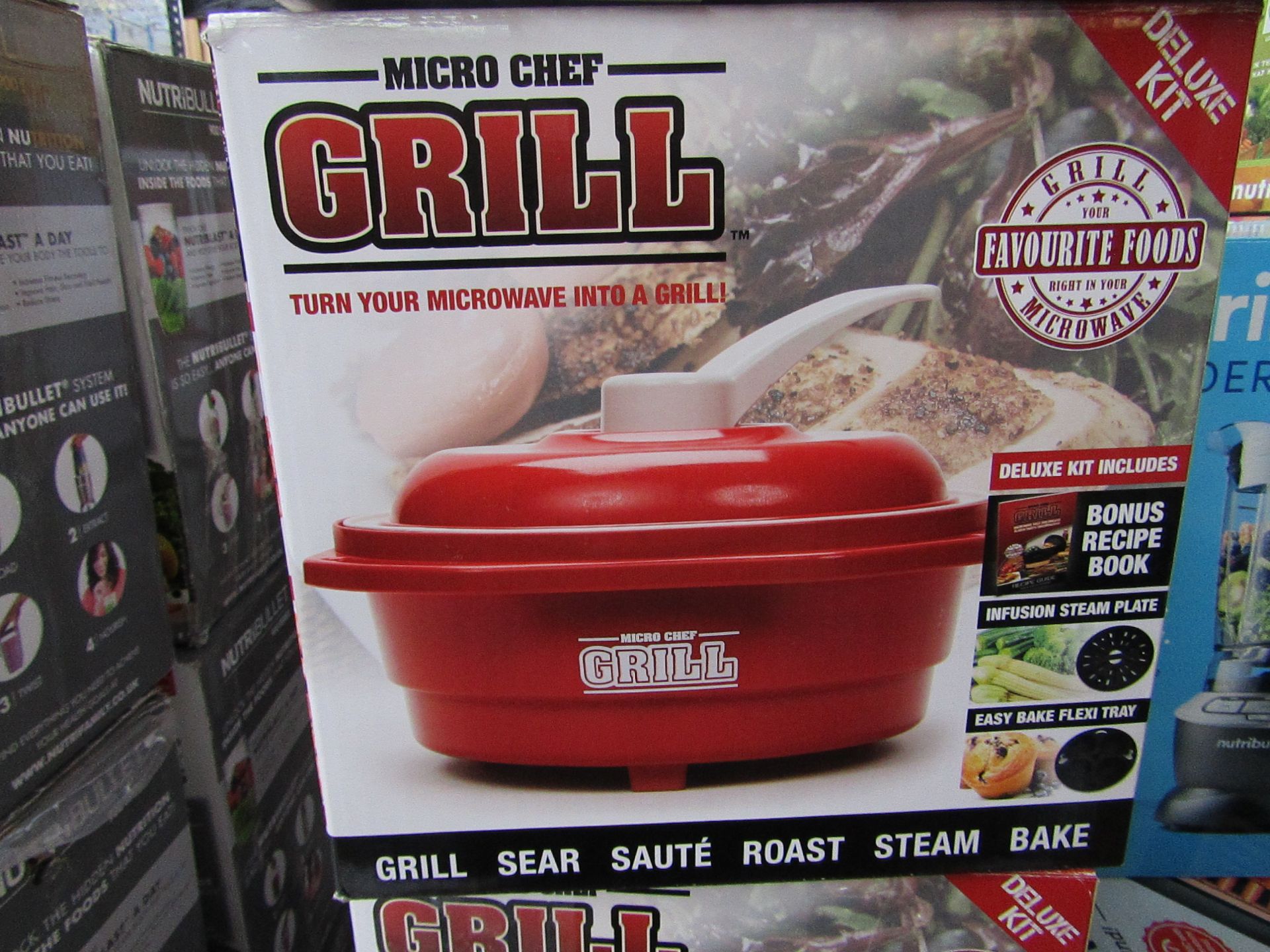 |5 X | MICRO CHEF GRILLS DELUXE KIT | UNCHECKED RETURNS | NO ONLINE RESALE | REF-AKW104 | RRP £29.99