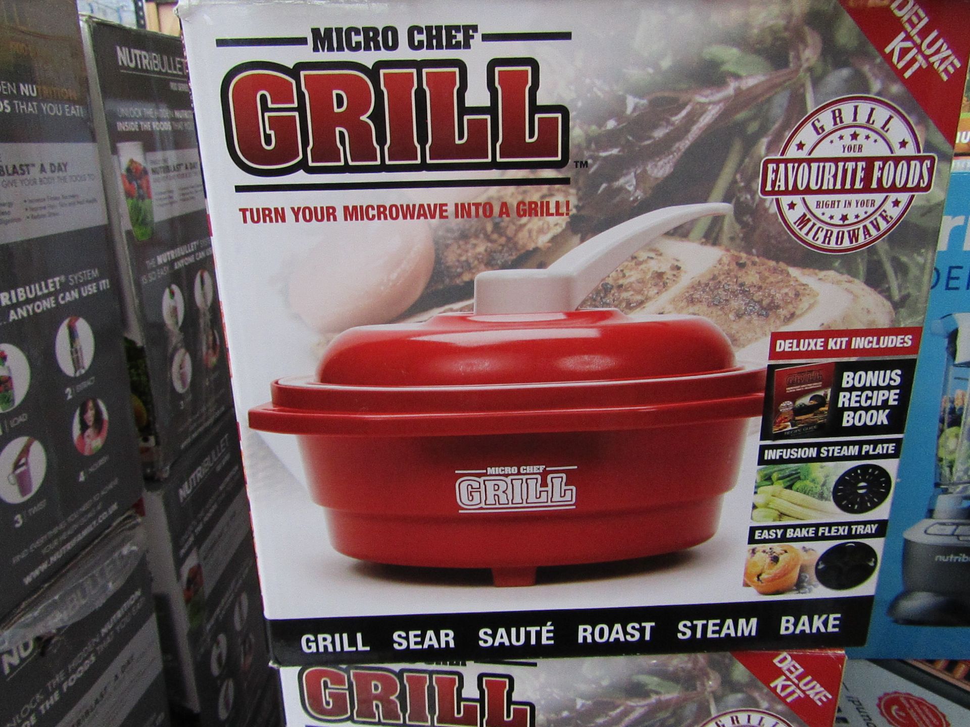 |5 X | MICRO CHEF GRILLS DELUXE KIT | UNCHECKED RETURNS | NO ONLINE RESALE | REF-AKW104 | RRP £29.99