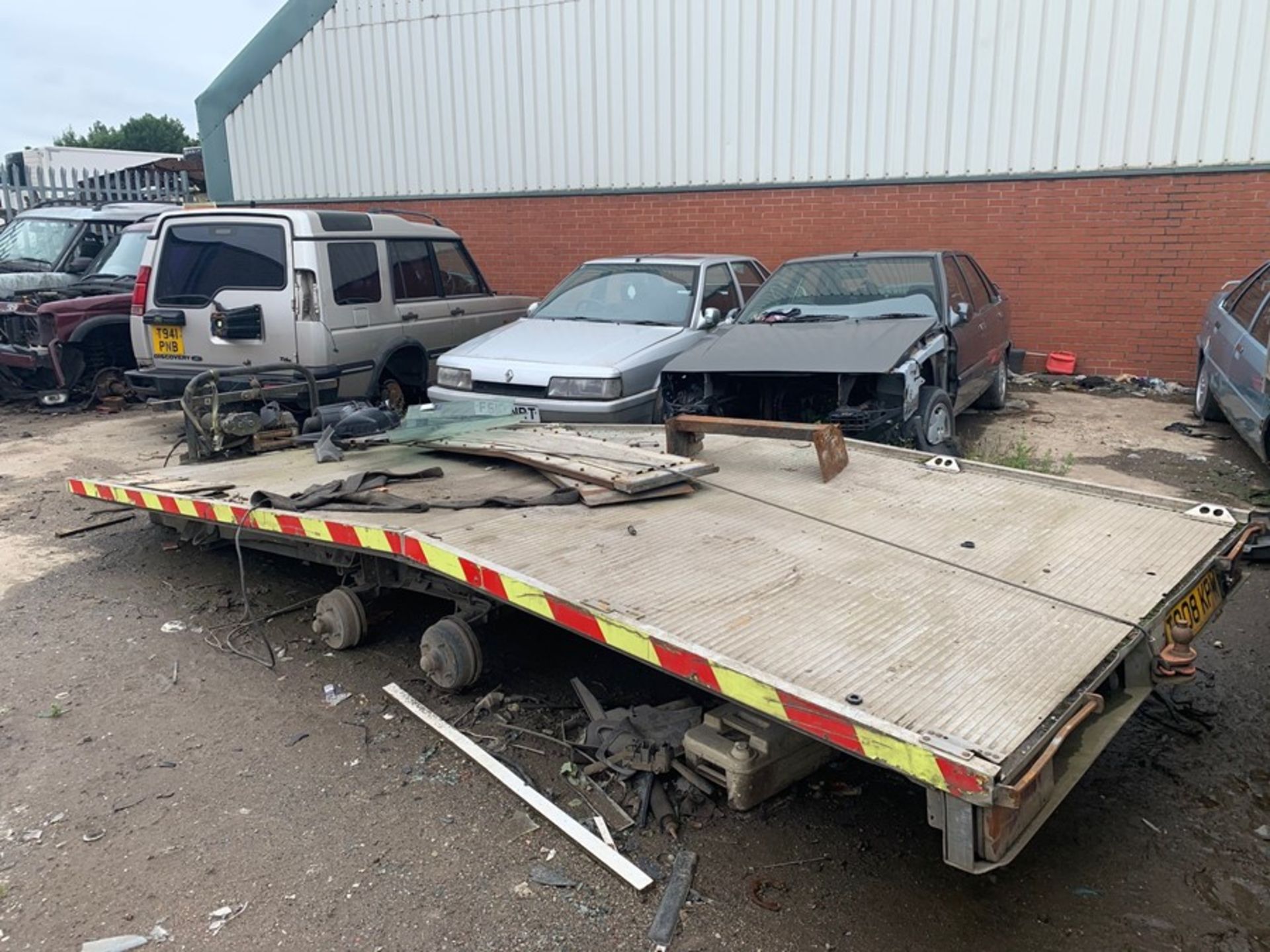 2.05mtr wide. 4.93mtr long transporter flat bed with winch, taken off old transporter to put on - Image 3 of 3