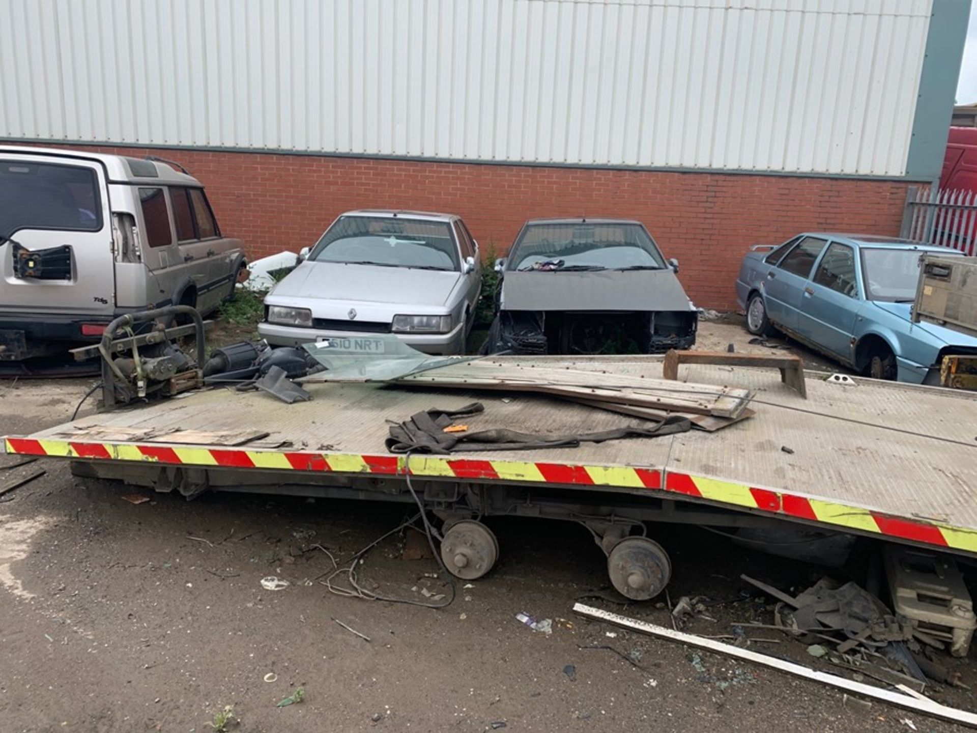 2.05mtr wide. 4.93mtr long transporter flat bed with winch, taken off old transporter to put on